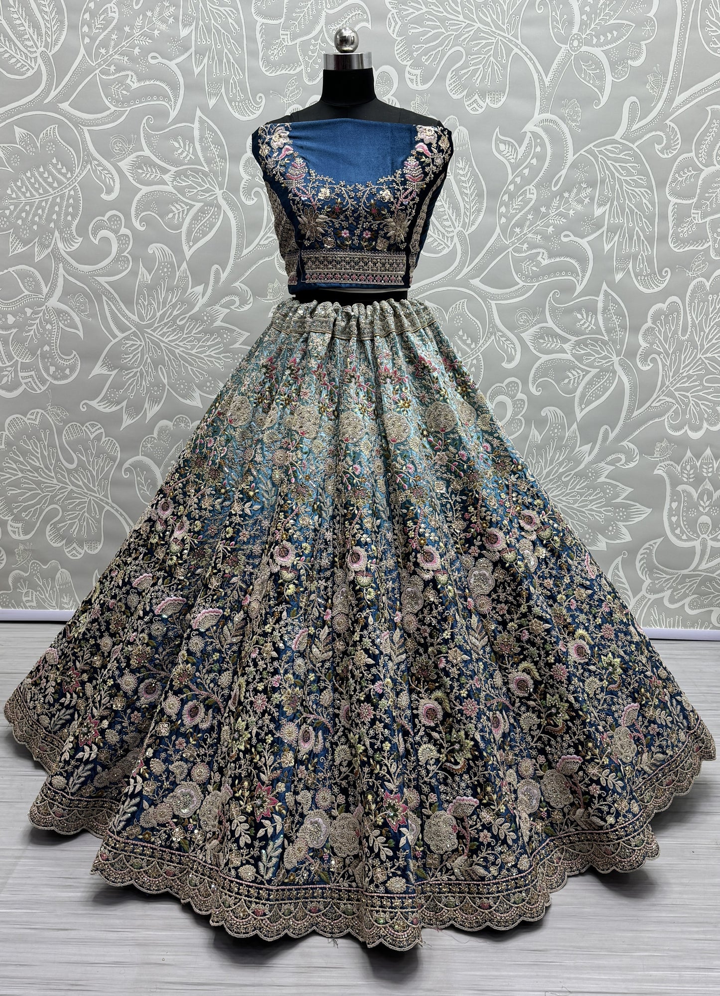 Sophisticated Designed Sequins and Dori Combine Partywear Lehengacholi