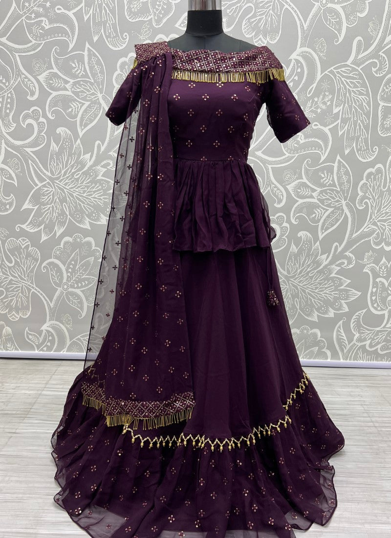 Handwork combine peplum style blouse and lehenga set
