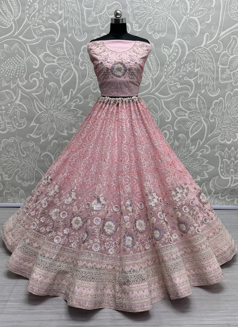 Beautifully Fancy sequins and Dori work combine sophisticated embroidered designer Partywear Lehengacholi