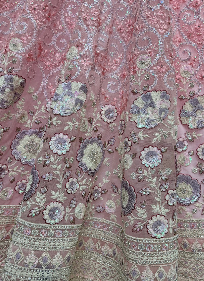Beautifully Fancy sequins and Dori work combine sophisticated embroidered designer Partywear Lehengacholi