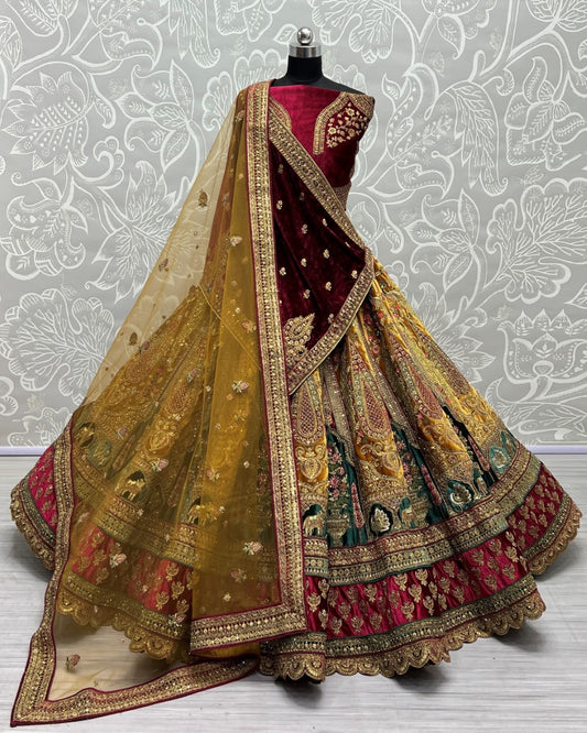 six meter flair designer bridal lehengacholi by anjani art