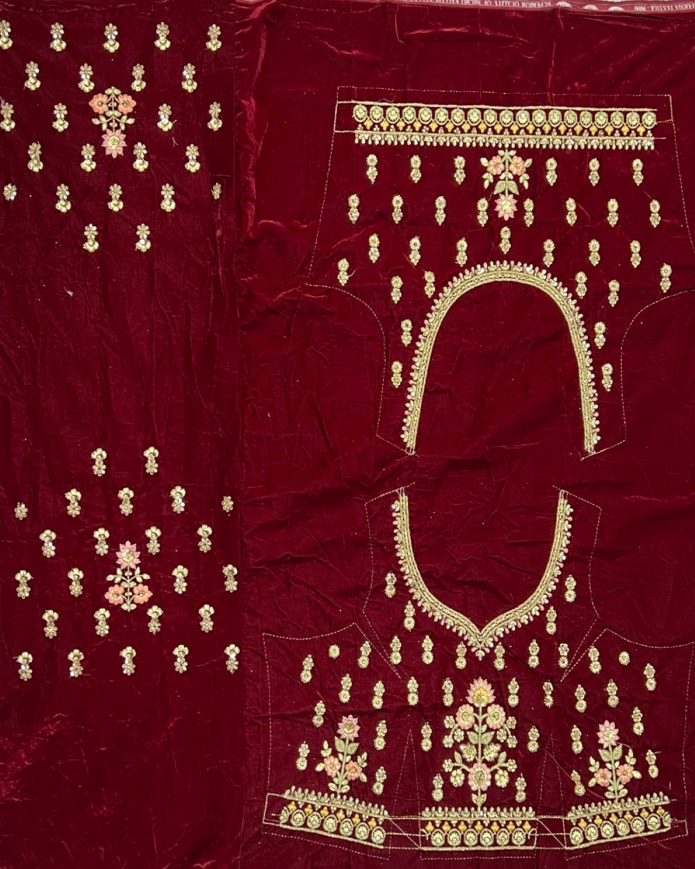 Detailed Zari Embroidered Heavy work with sequins Designer Bridal Lehengacholi