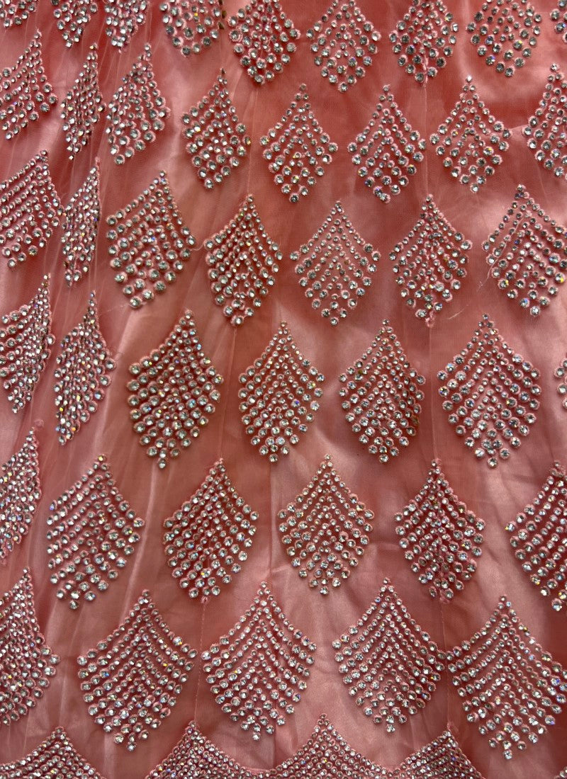 Various High Quality Zircon Diamond studded Designer Partywear Pink Lehengacholi