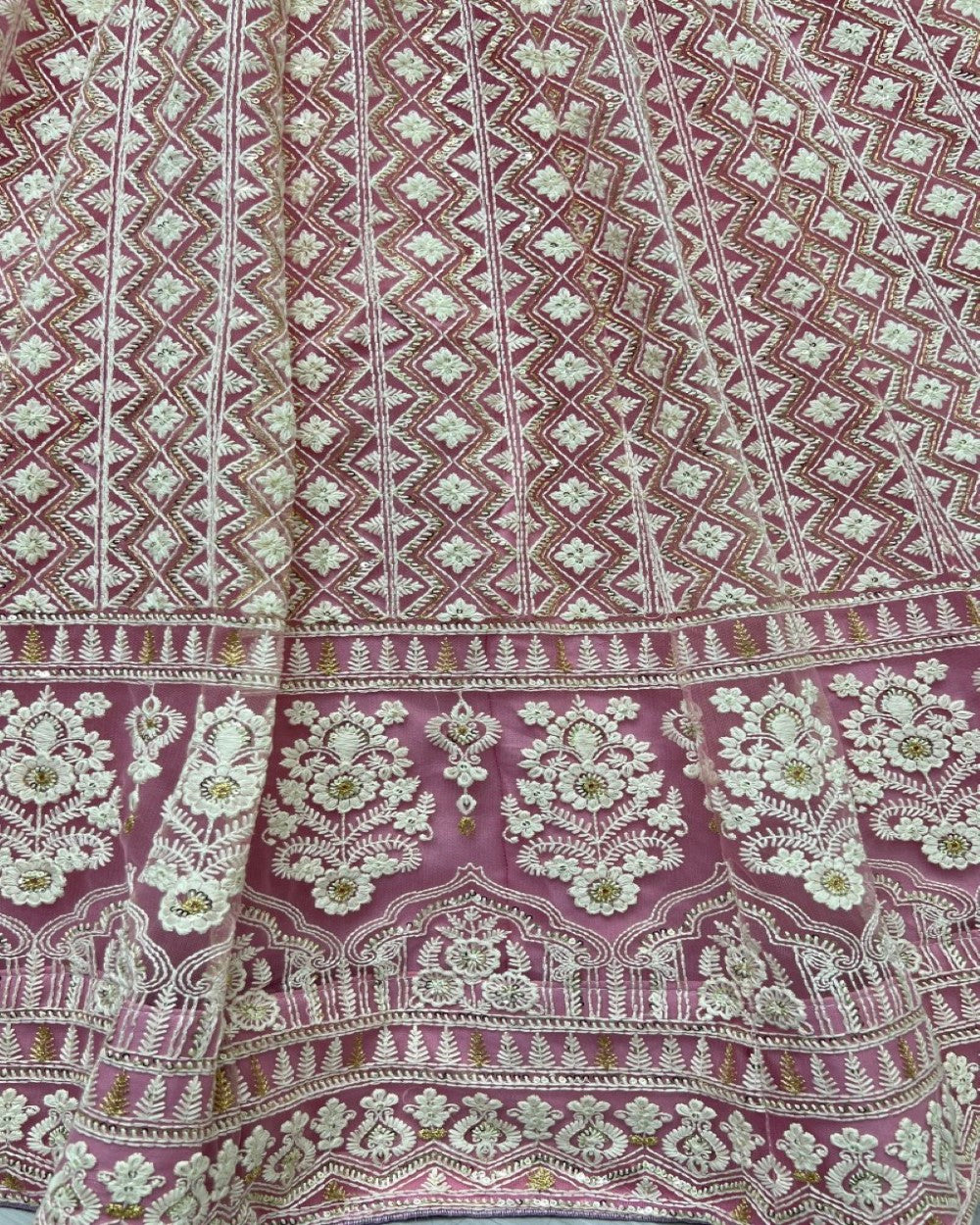 Exceptionally Selected Color Range in Partywear Pink Lehengacholi