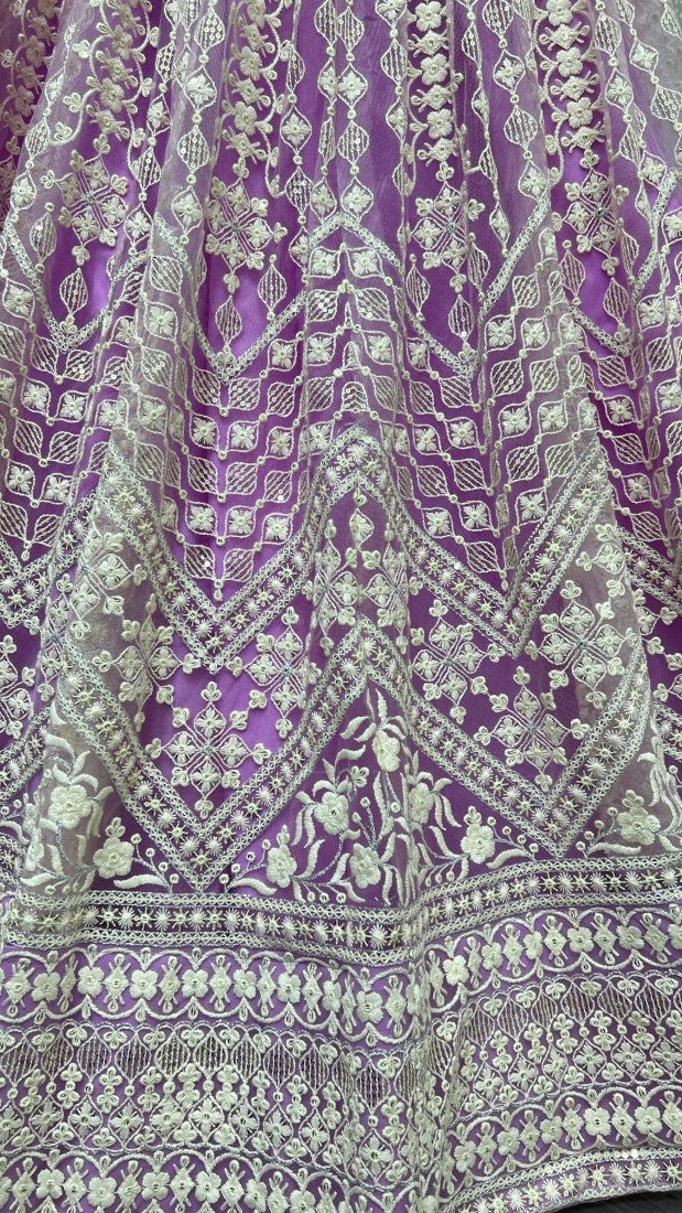 Thread and Sequins work Designer Party Wear Mauve Lehengacholi