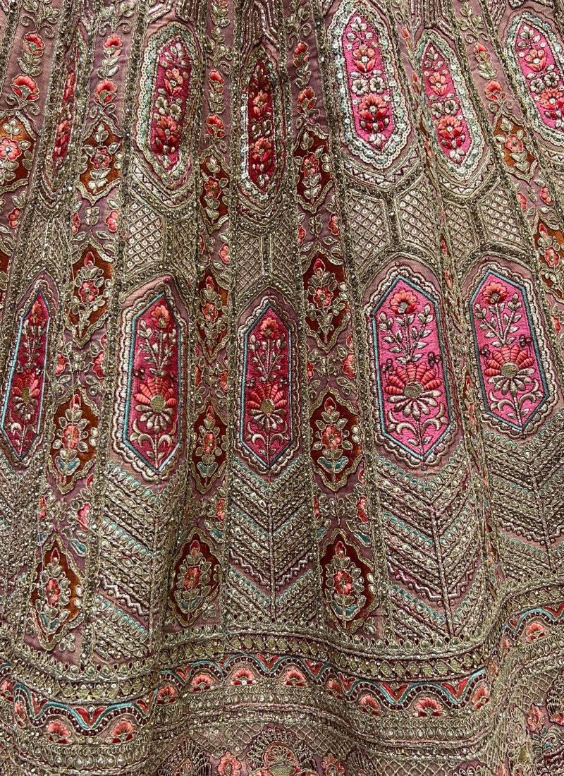 Bridal Net Metallic Embroidered Deidgner wedding Season Pyazi Lehengacholi
