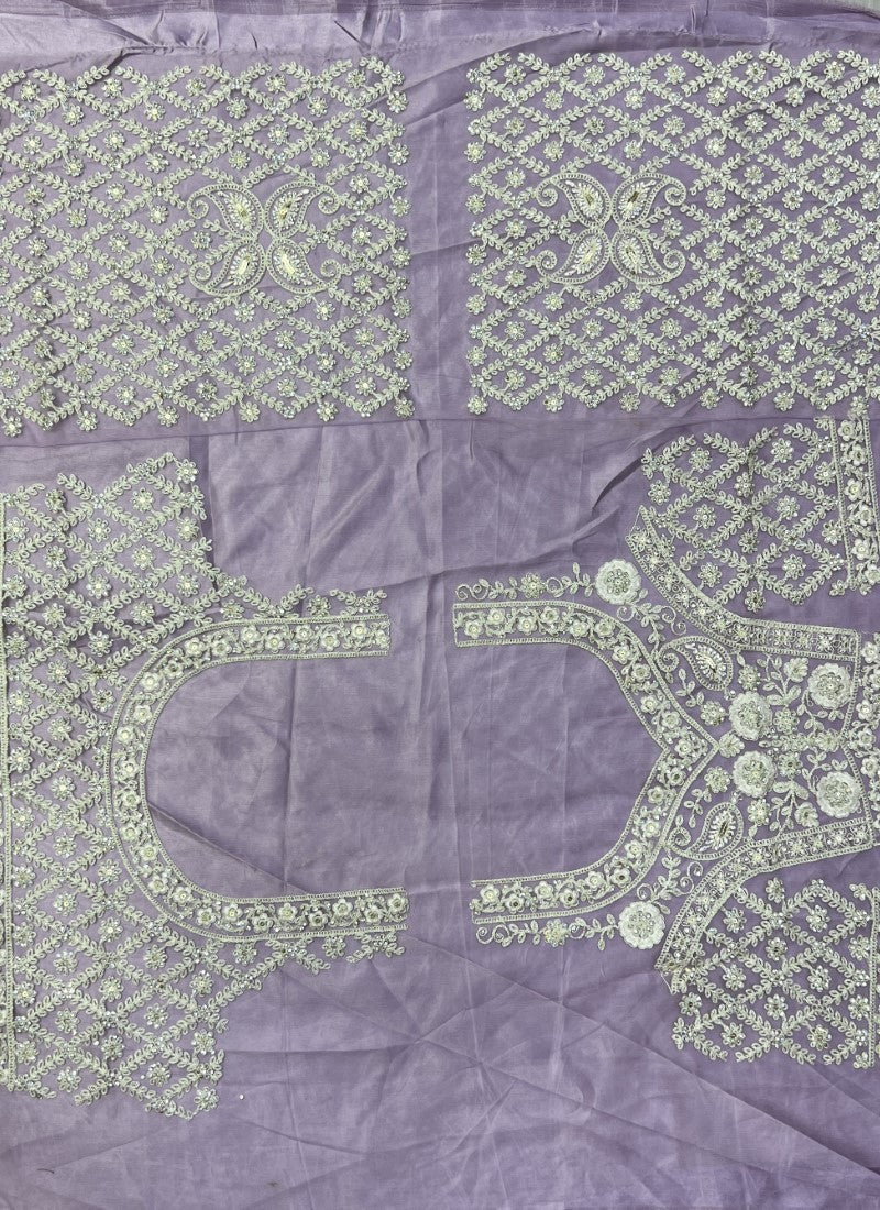 Dori and Zircon Diamond Combine Designer Partywear Lilac Lehengacholi