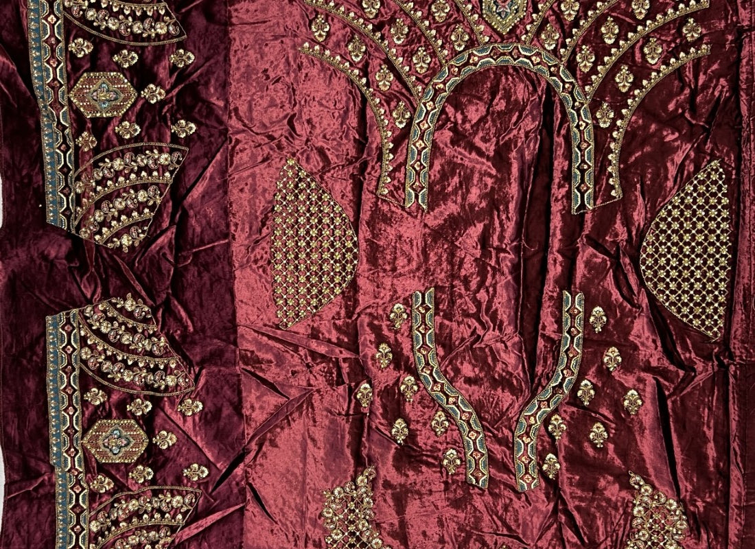 Six meter flair Fancy Embroidered Crafted Designer bridal Lehengacholi