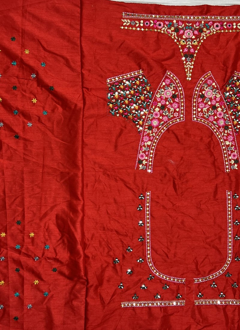 Exclusive Print and Beautiful sober Embroidered Lacework Lehengacholi with Pure Bandhani Dupatta White