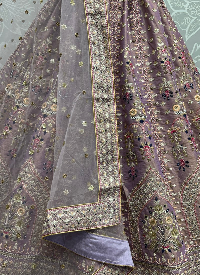 Perfect Partywear Cadbury Silk Dori and Sequince embroidered Lehenga Choli Pyazi