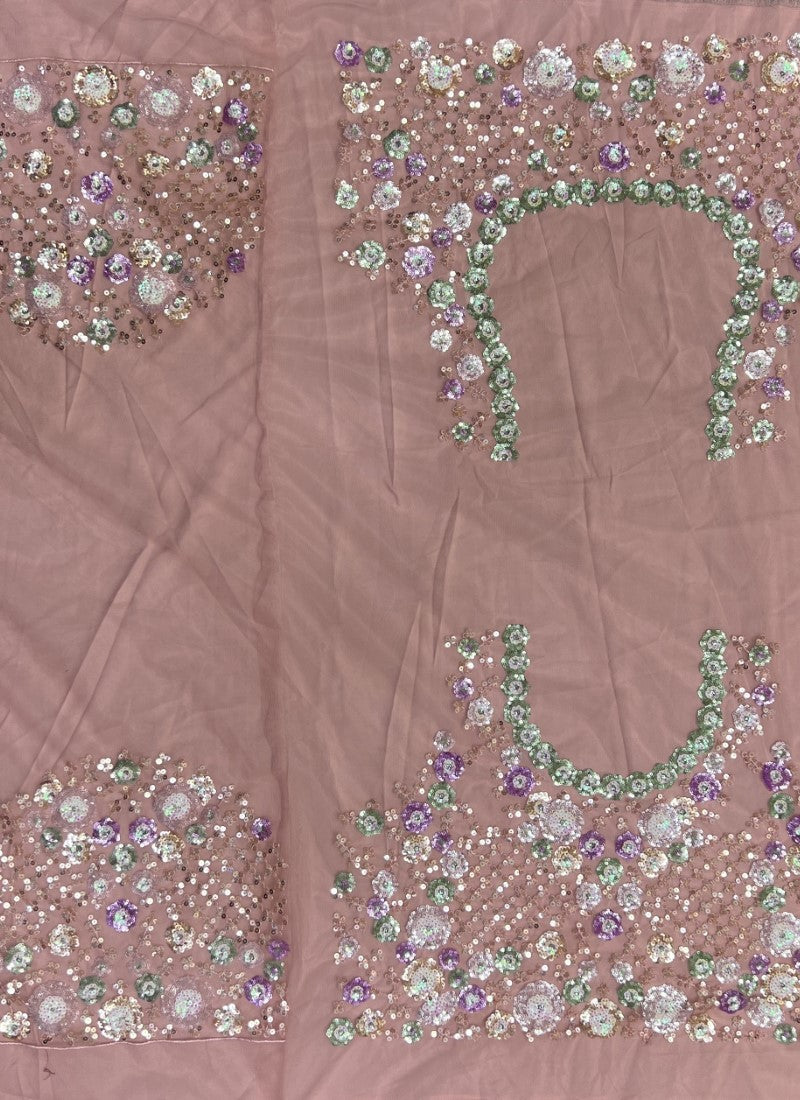 Four sequence Combine Partywear Lehengacholi Pink