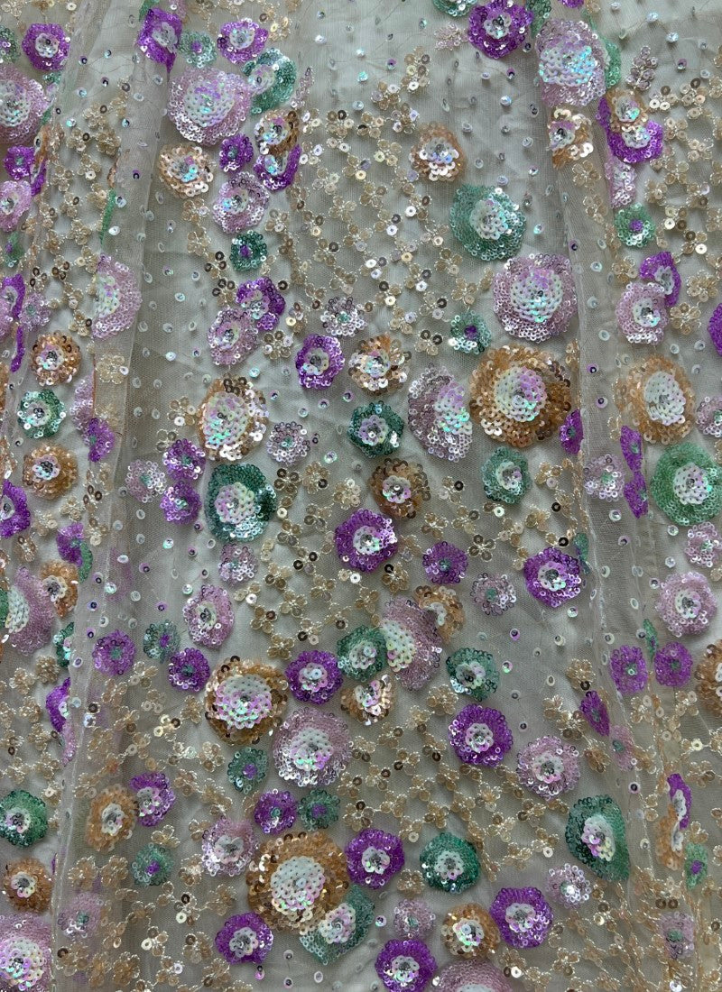 Four sequence Combine Partywear Lehengacholi White