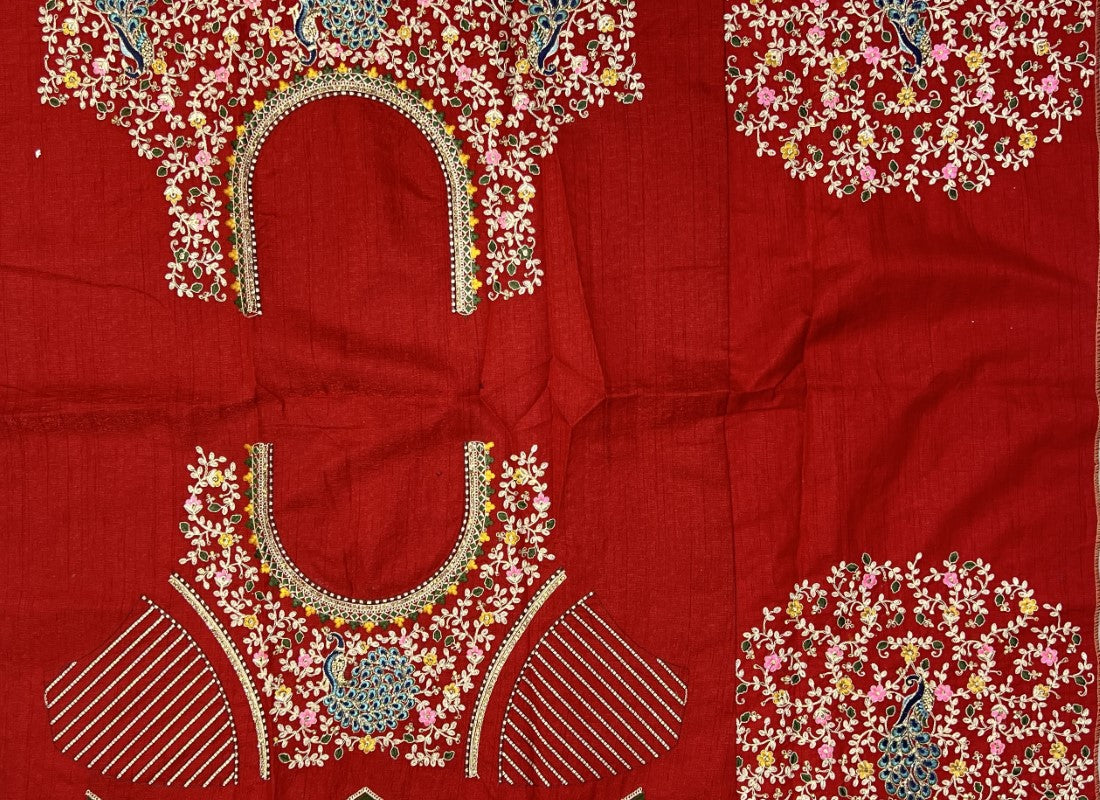 Multi thread and Swaroski studded bridal lehenga choli