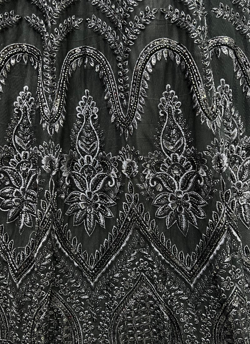 Perfect Partywear Full of Motif Handwork Designer Lehenga choli Black