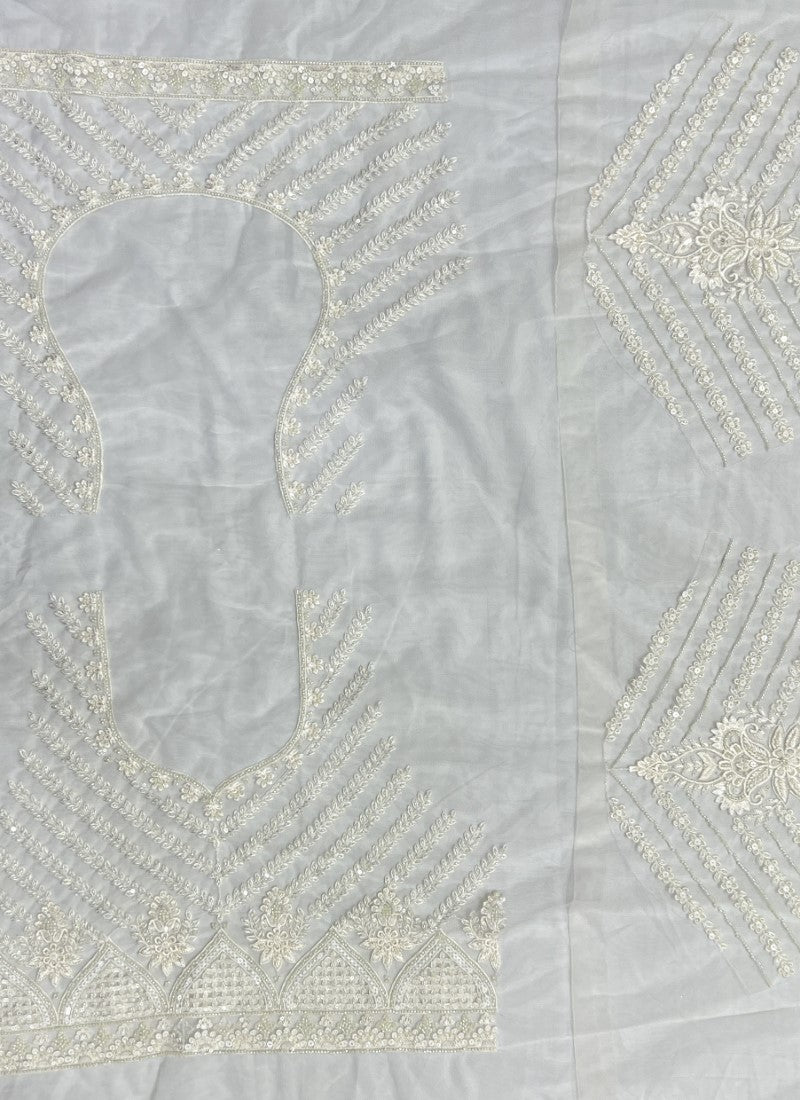 Perfect Partywear Full of Motif Handwork Designer Lehenga choli White