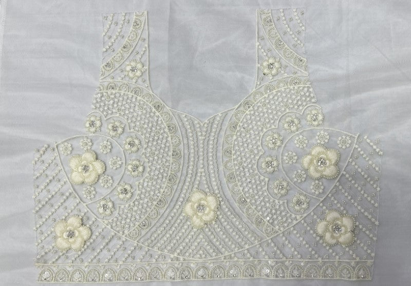 Trending Handwork Motif and Sequince Combine Designer Partywear Lehengacholi White