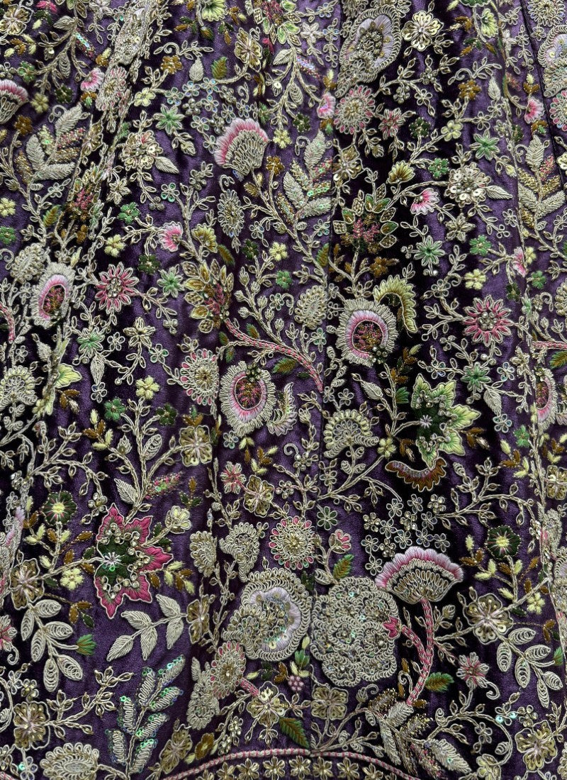 Sophisticated Designed Sequins and Dori Combine Partywear Lehengacholi in Blue