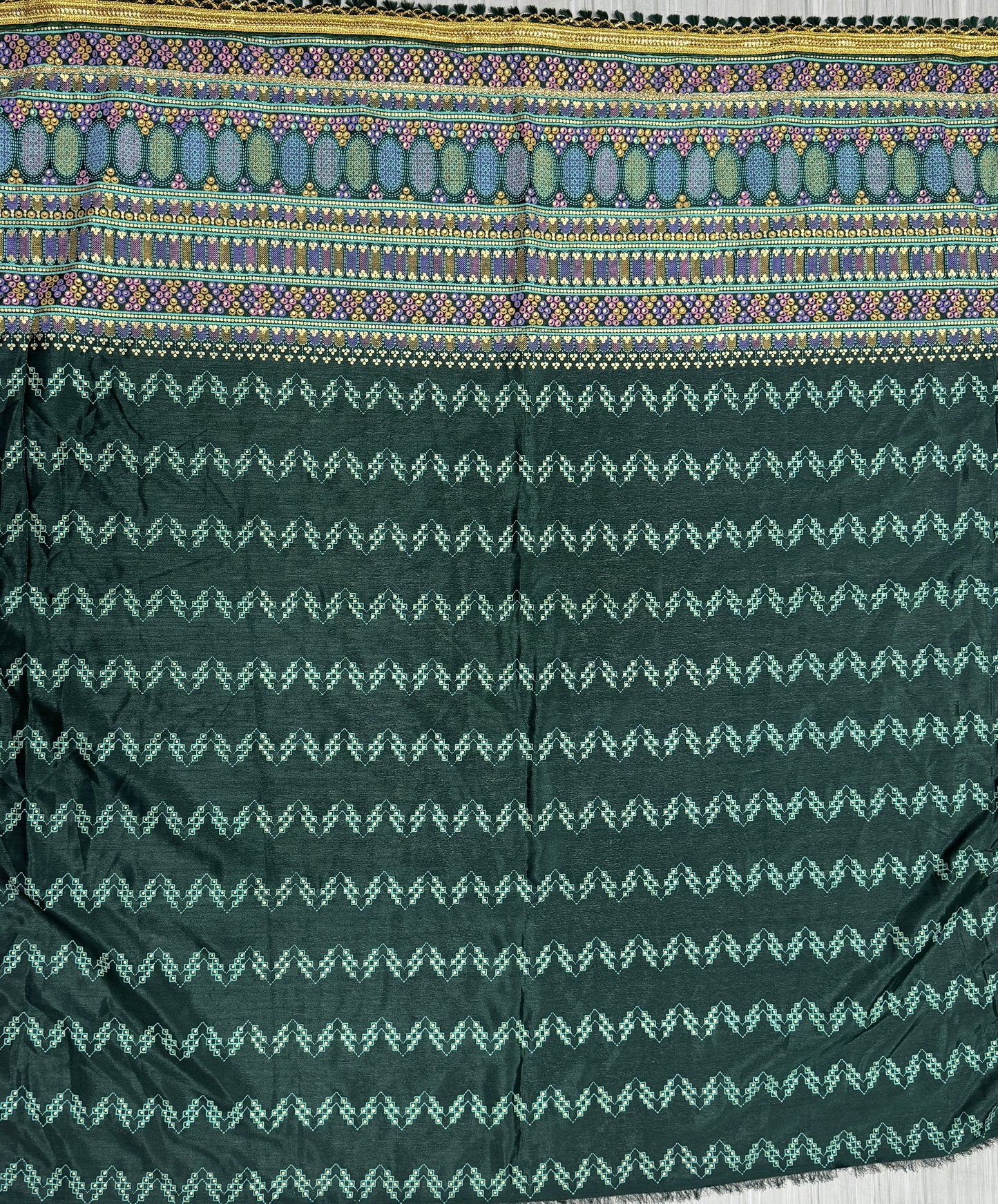 Crush Mill Printed with Beautiful Latkan Low Weight Lehengacholi in Green