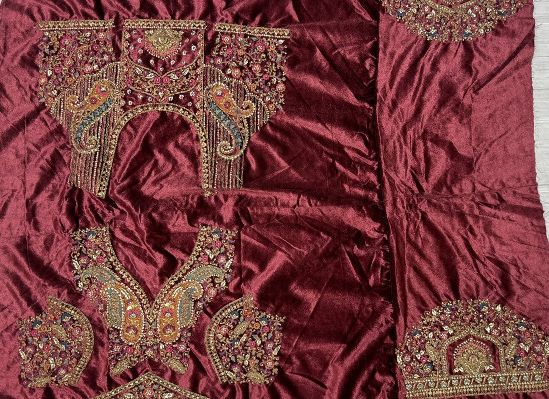 Excellent Detailed on Sach embroidered thread and sequins combine designer Lehengacholi in Marron Colour