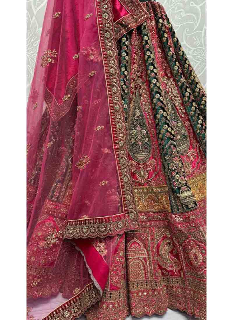 Phenomenal Ornamentation on Velvet With various color patch work combine Designer Lehengacholi
