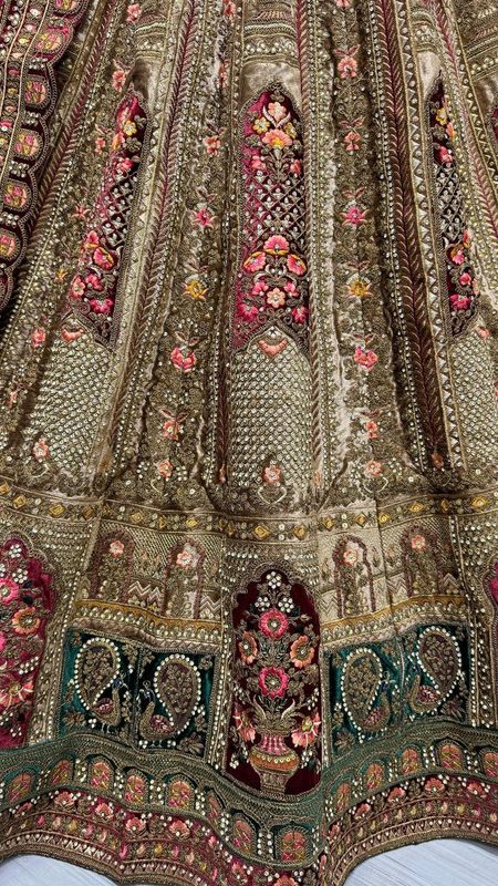 Attractive Matching Velvet Designed Embroiderys work Lehenga choli