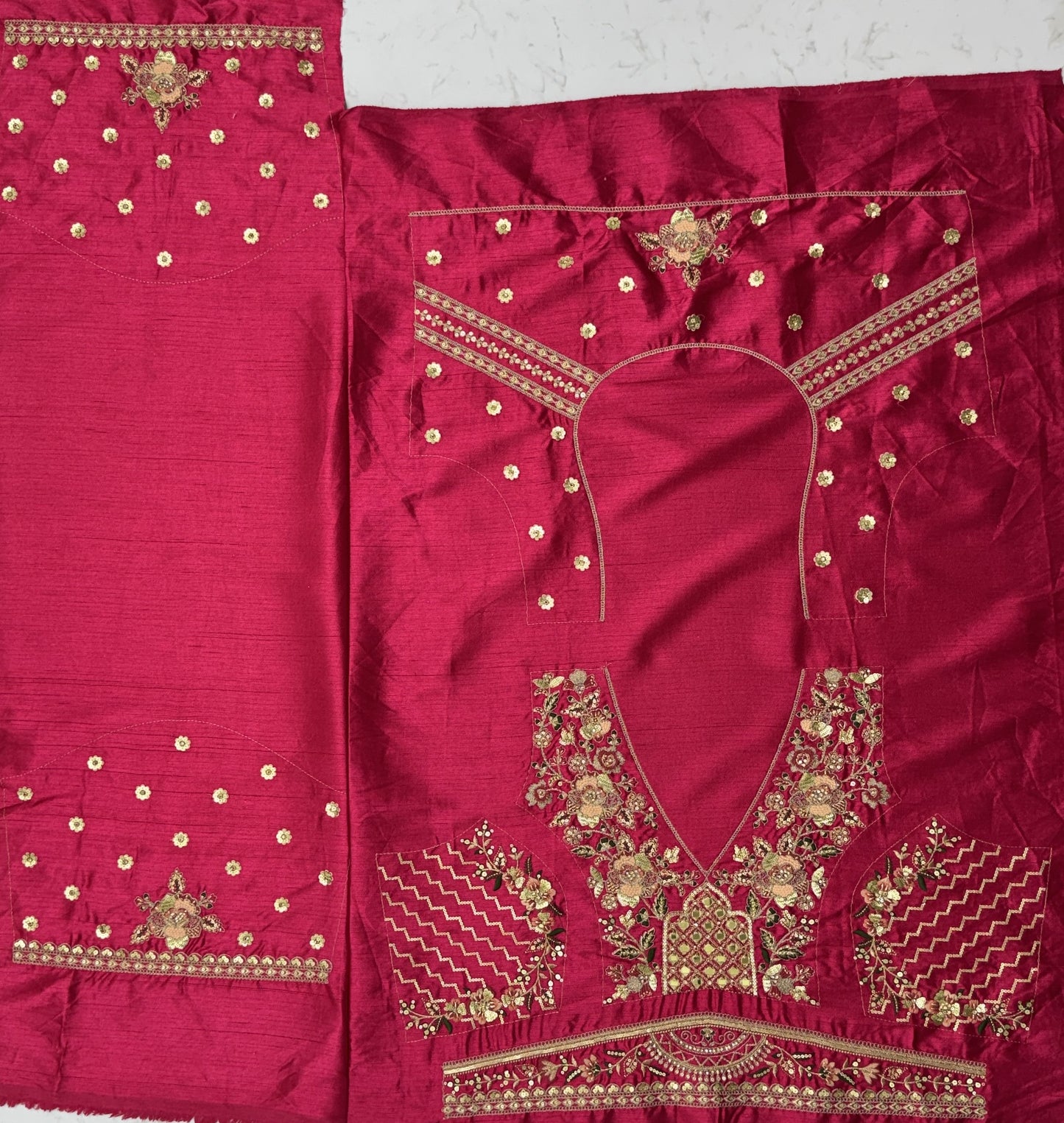 Royal Patchwork Bridal Silk Lehenga Choli with Hand Embroidery & Designer Dupatta