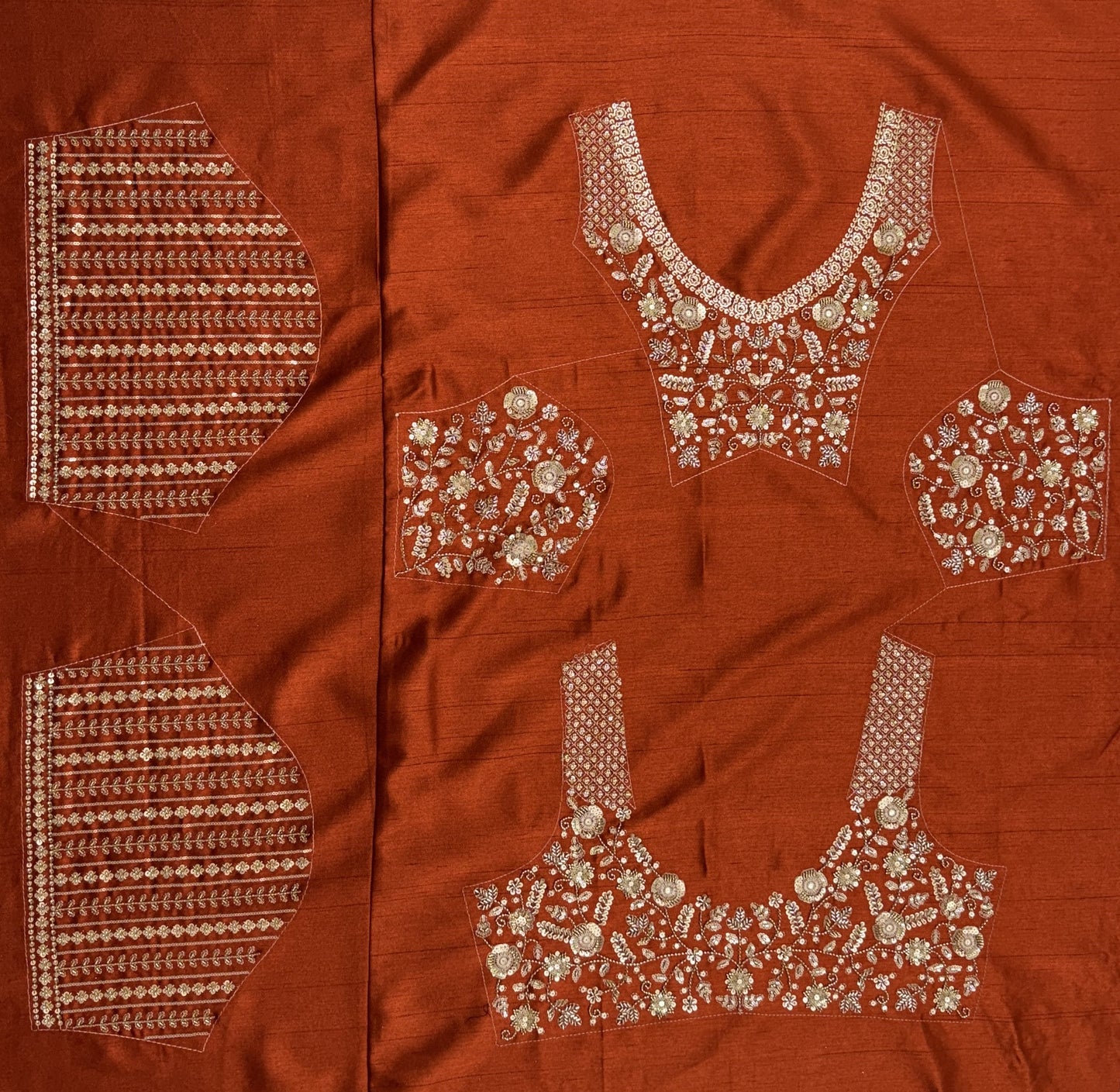 Rust Orange Silk Bridal Lehenga Choli with Peacock Embroidery & Designer Net Dupatta