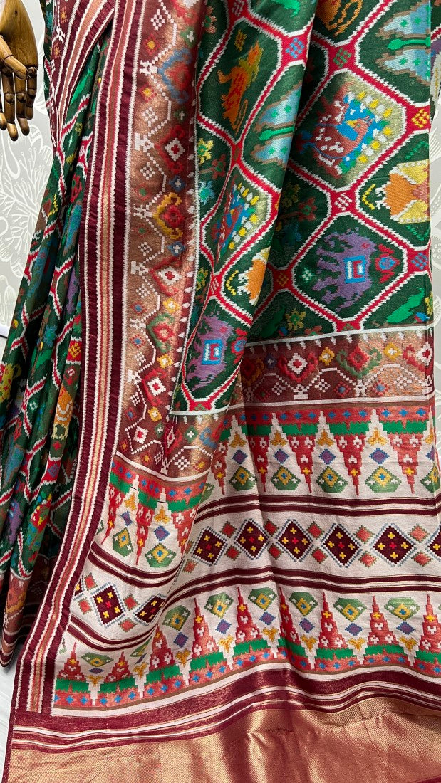 Utmost Elegance Designed Pure Patola Meena Silk Saree