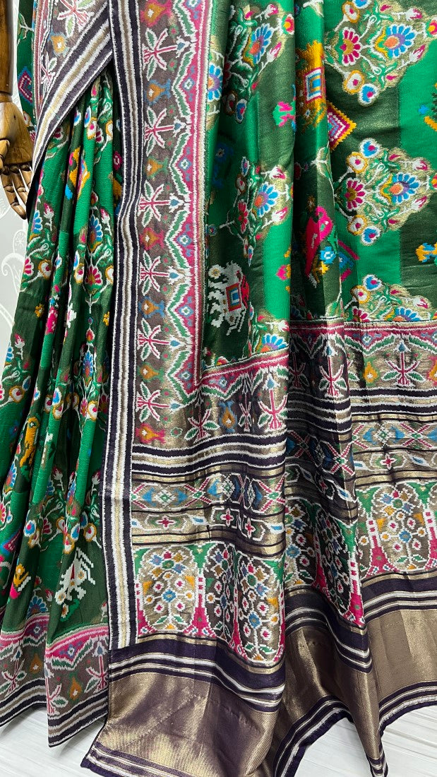 Hand Dyed Meena Silk Thread Crafted Patola Saree