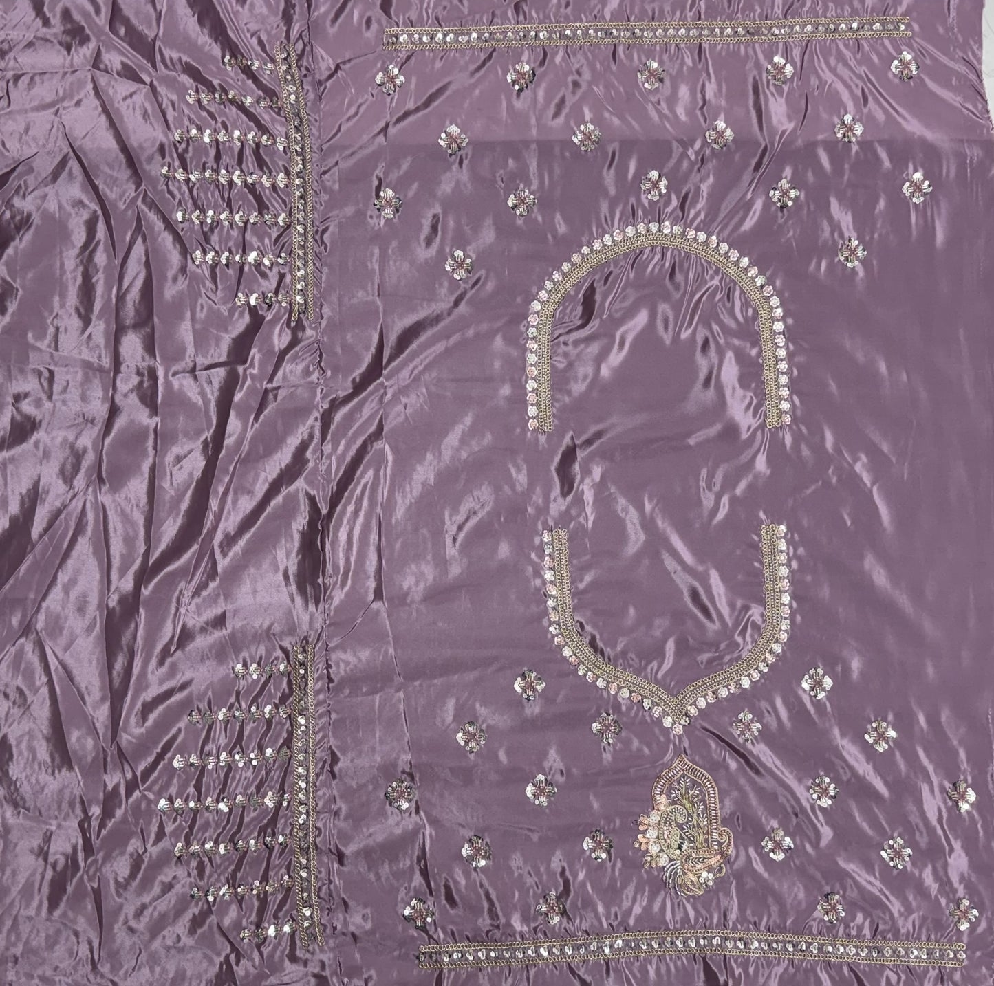 Lavender Cadbury Silk Scalloped Lehenga Choli with Sequins & Boota Work