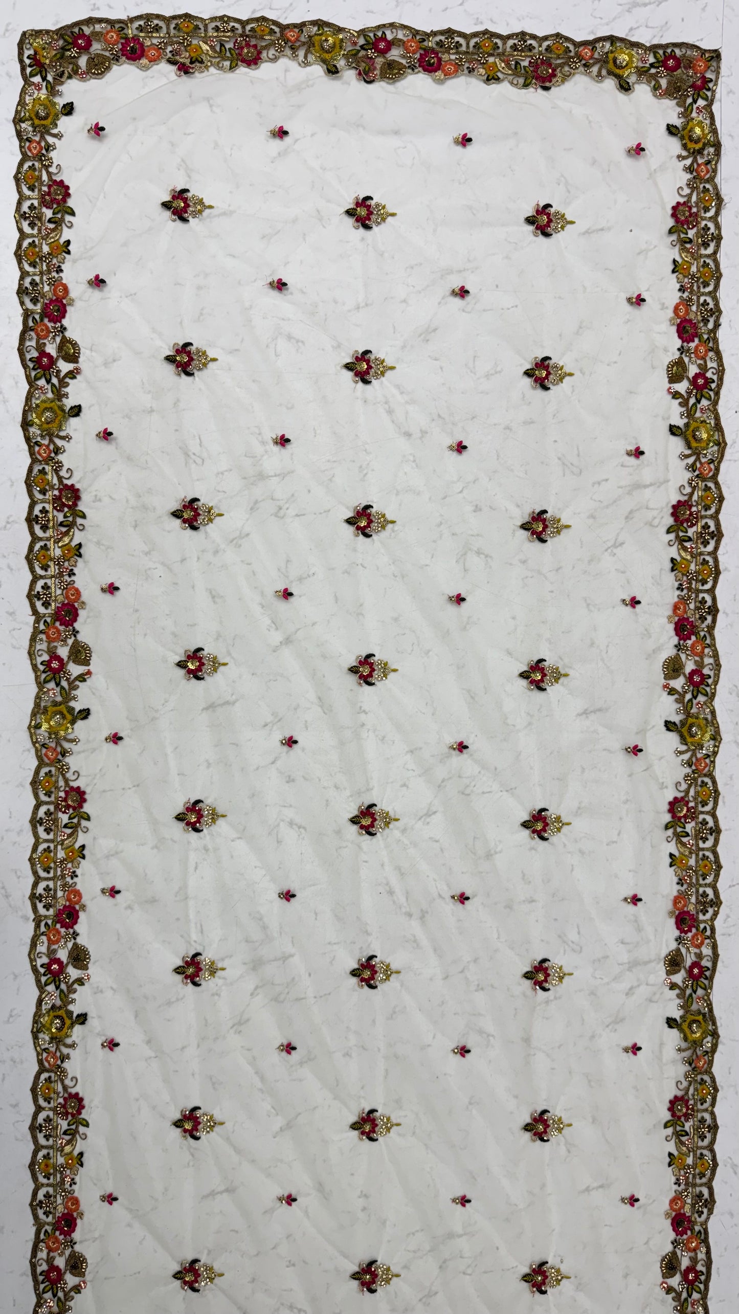 The Meadow's Royalty Ivory Multicolor Floral Handwork Lehenga Choli