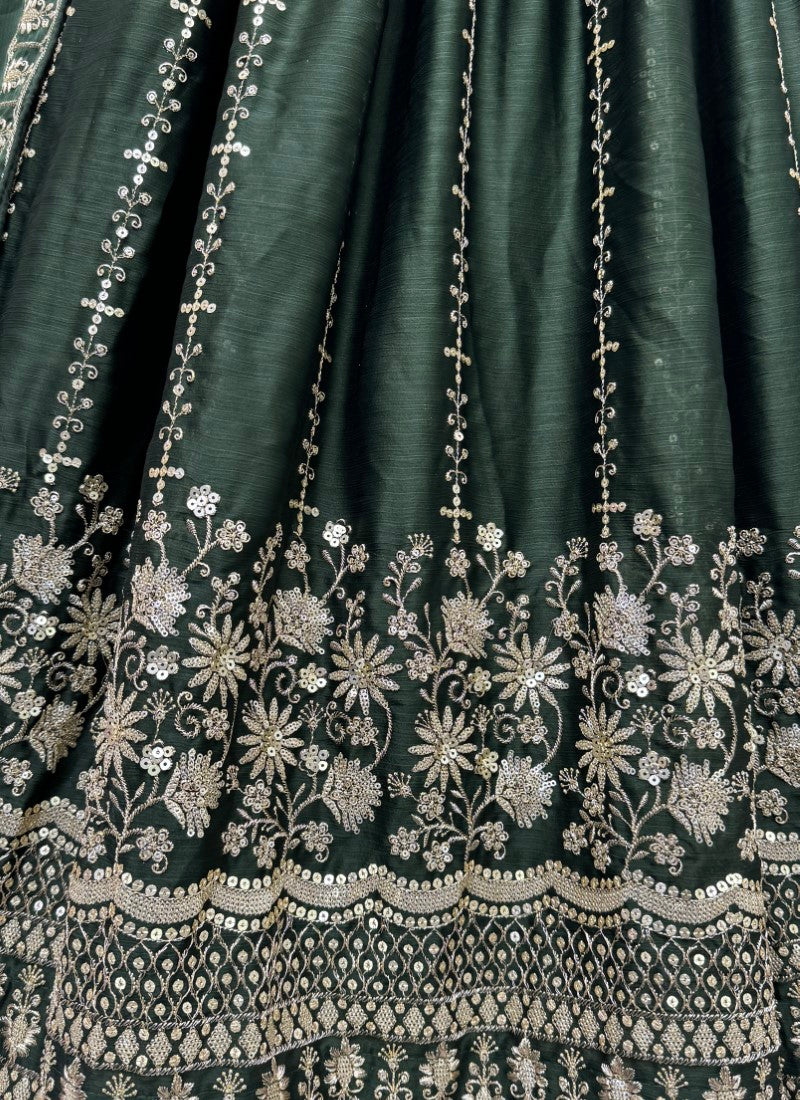 Fancy Zari embroidered in flower pattern with sequins Designer Lehenga choli