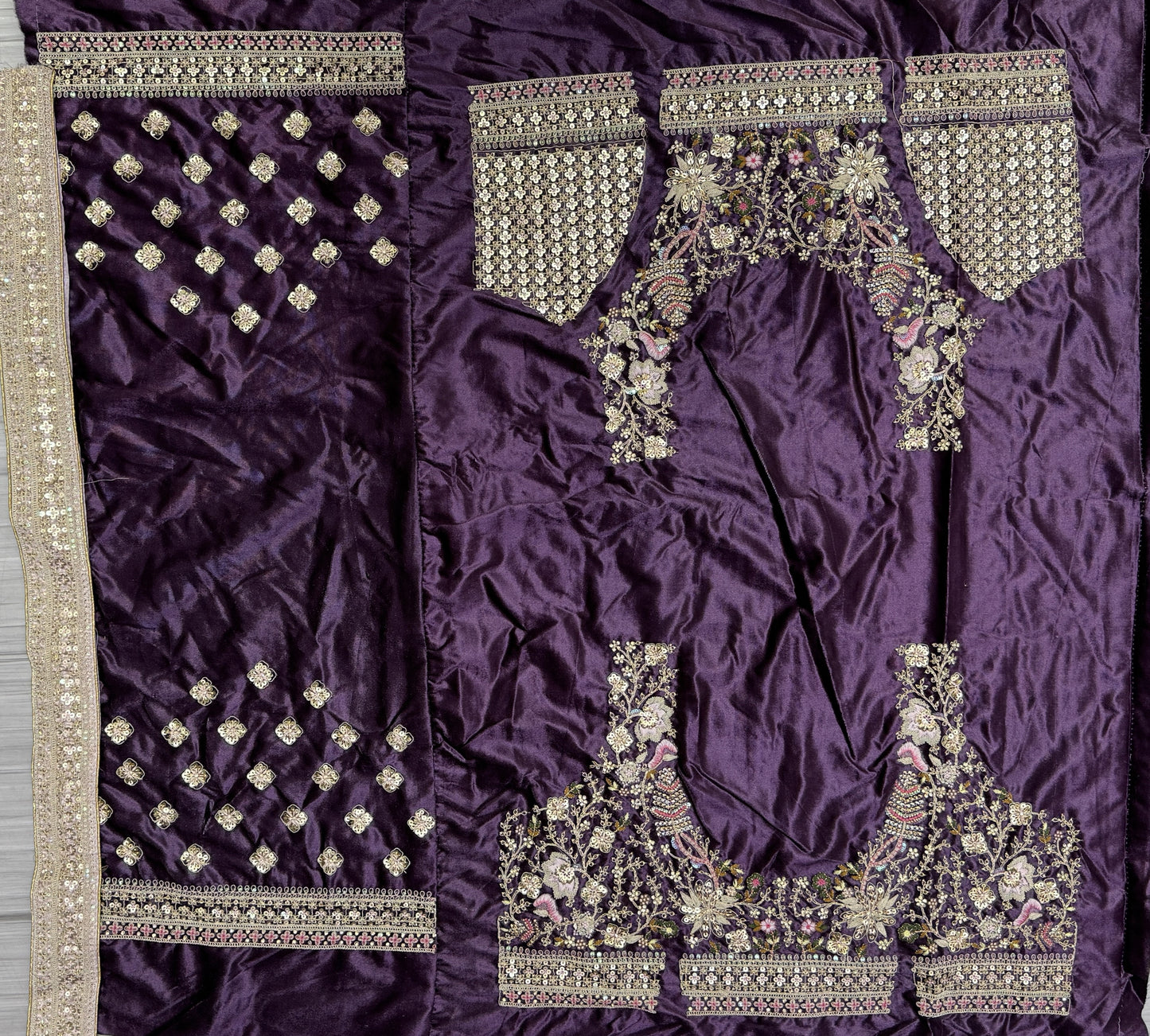 Sophisticated Designed Sequins and Dori Combine Partywear Lehengacholi