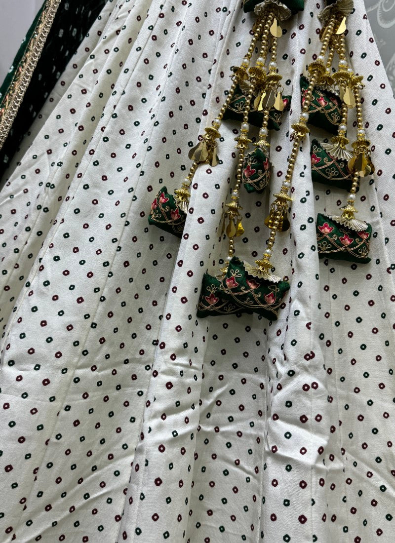 Indian Authentic Bandhej dupatta Traditional Partywear Lehengacholi