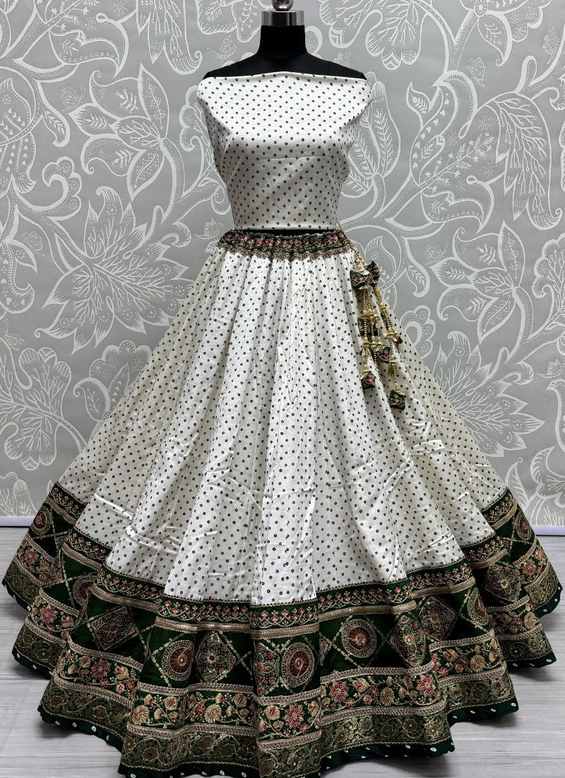 Indian Authentic Bandhej dupatta Traditional Partywear Lehengacholi