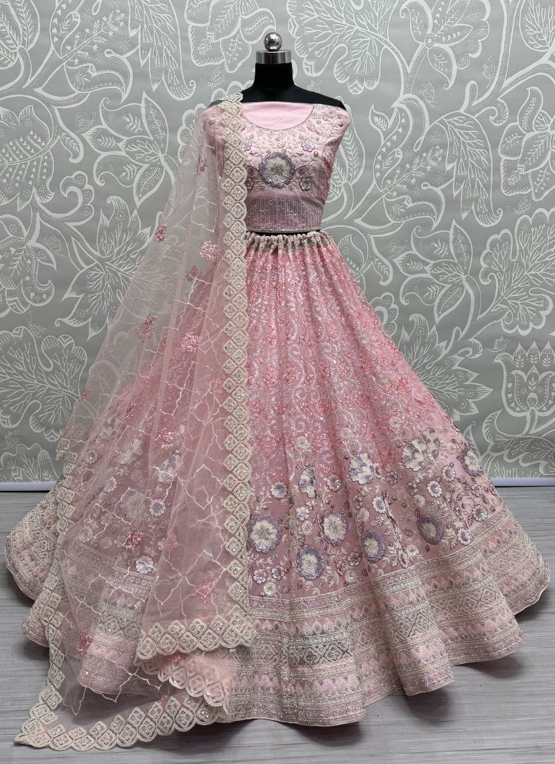 Beautifully Fancy sequins and Dori work combine sophisticated embroidered designer Partywear Lehengacholi