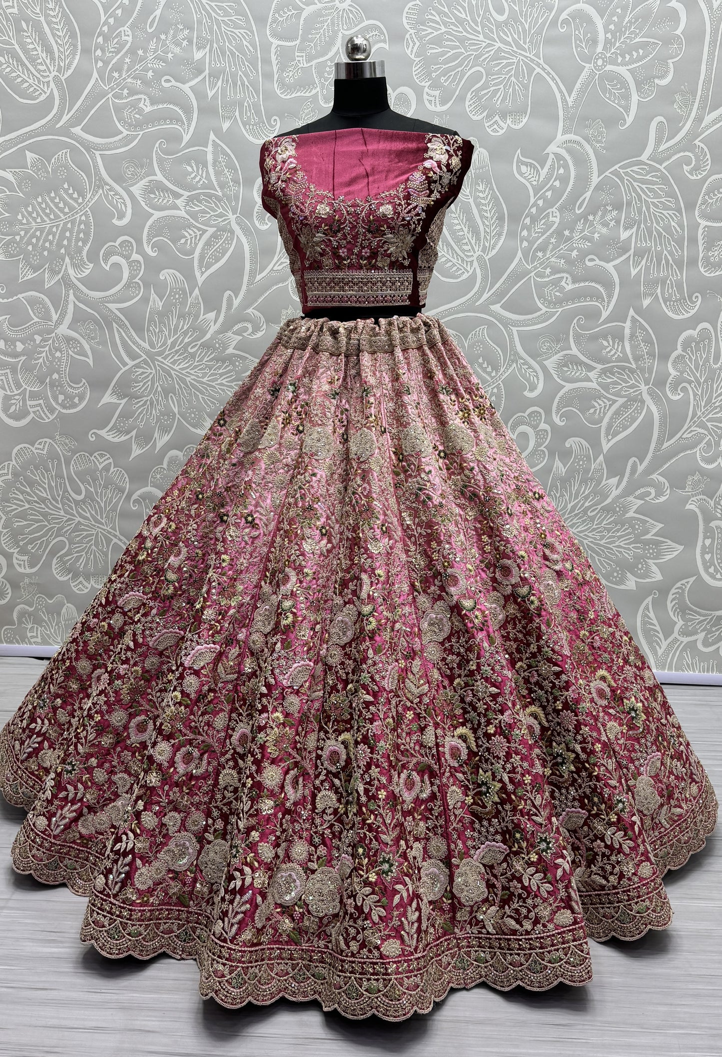 Sophisticated Designed Sequins and Dori Combine Partywear Lehengacholi