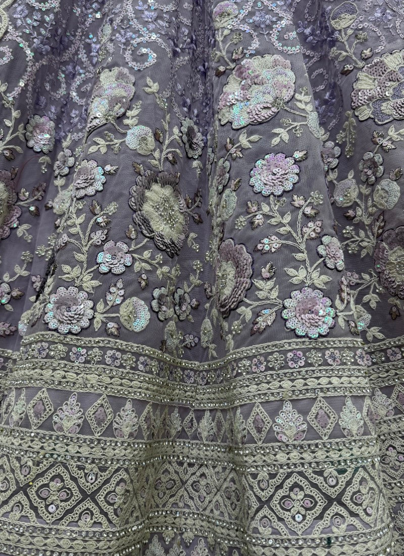 Beautifully Fancy sequins and Dori work combine sophisticated Embroidered designer Partywear Lehengacholi