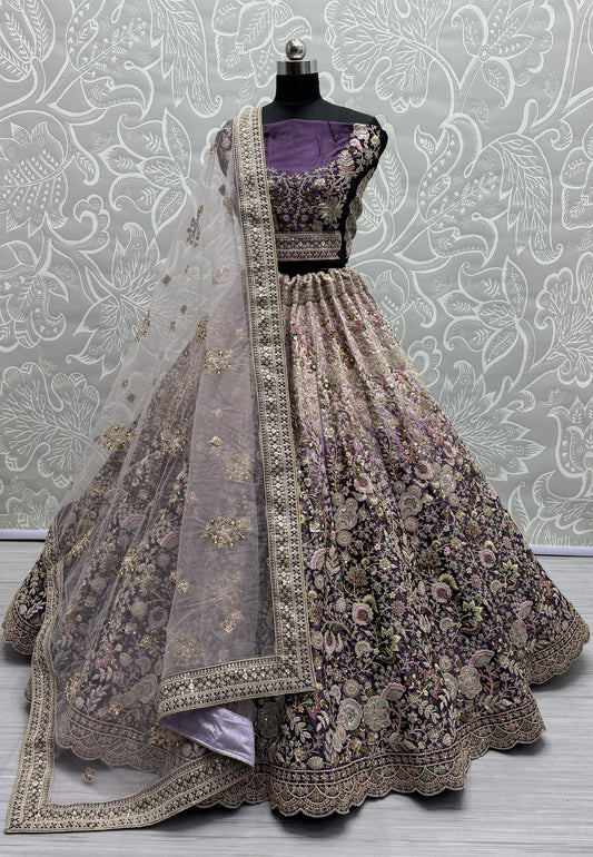 Sophisticated Designed Sequins and Dori Combine Partywear Lehengacholi