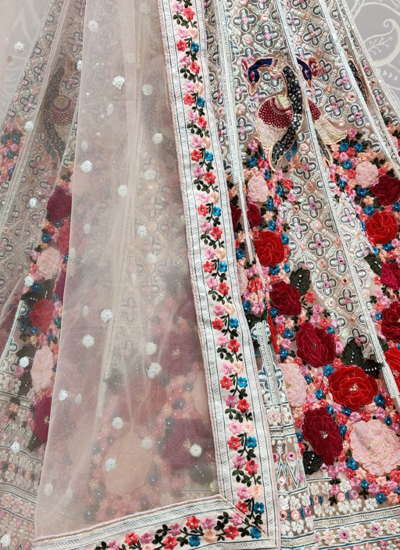 Beautifully designed and Perfect Matching Designer Lehengacholi Cream