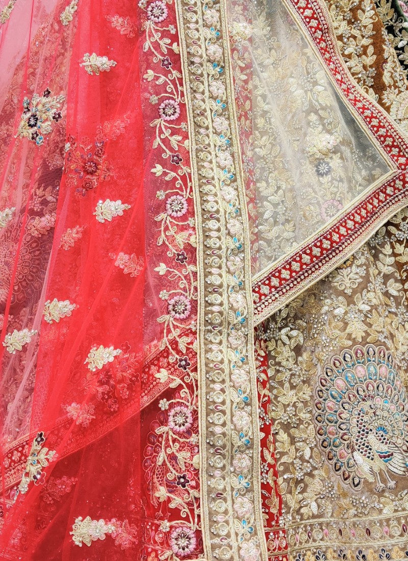 Sabyasachi Inspired Multi Kali Designer Bridal Mustard Lehengacholi