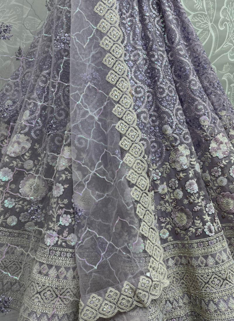 Beautifully Fancy sequins and Dori work combine sophisticated Embroidered designer Partywear Lehengacholi