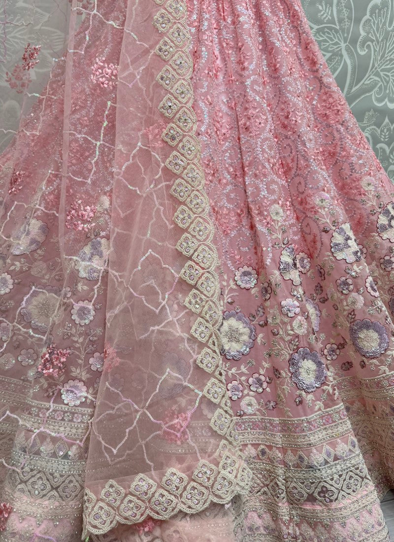 Beautifully Fancy sequins and Dori work combine sophisticated embroidered designer Partywear Lehengacholi