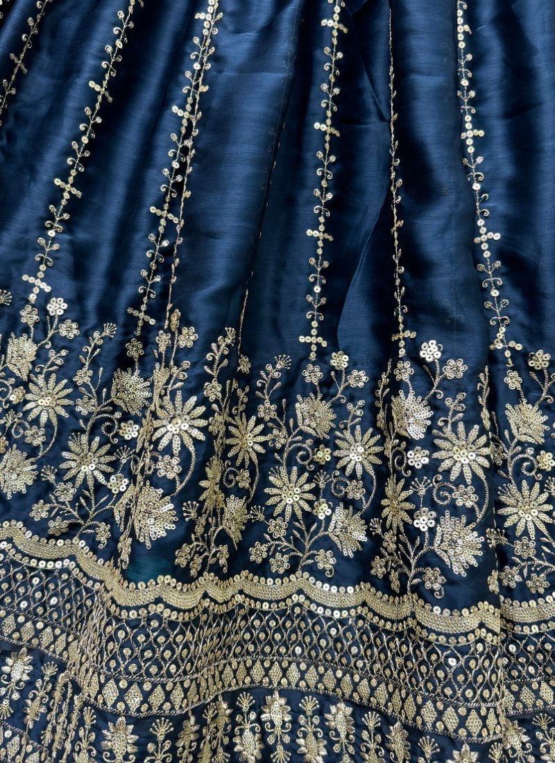 Fancy Zari embroidered in flower pattern with sequins Designer Lehenga choli