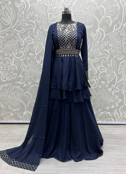 Stunning palazzo and long top designer salwar kameez set