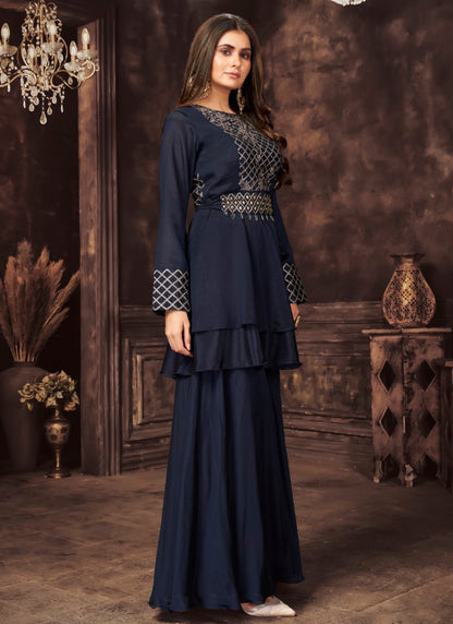 Stunning palazzo and long top designer salwar kameez set