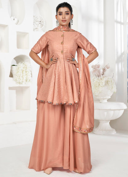 Ready to wear couture collection designer peplum style palazzo suit