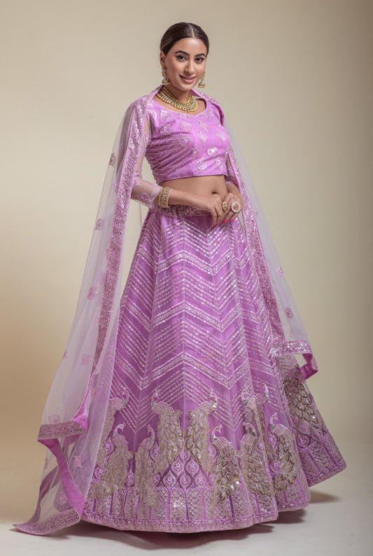 New Lavender Color Designer Lehengacholi