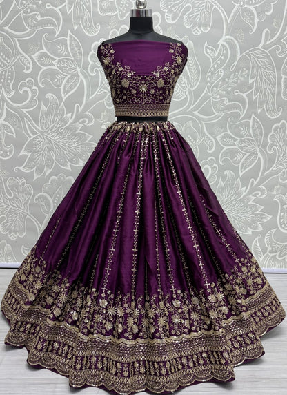 Fancy Zari embroidered in flower pattern with sequins Designer Lehenga choli