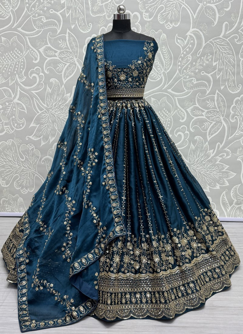 Sober Embroidered Fascinating color range Lehengacholi